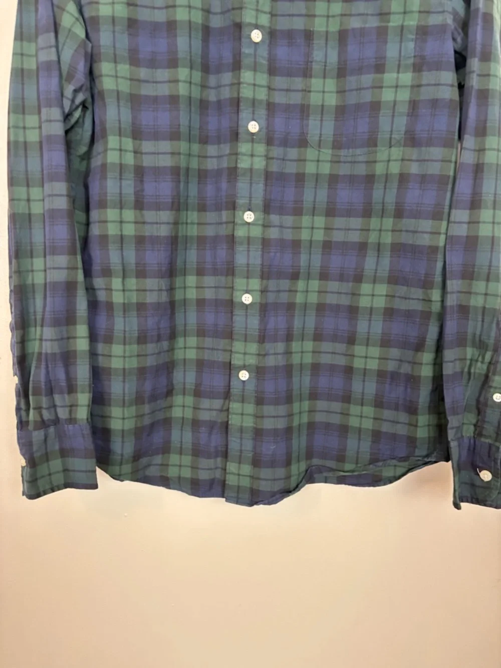 J Crew Shirt Mens Med Slim Secret Wash Organic Cotton Stretch Long Sleeve Plaid